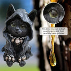 Gothic Cat Witch Decorated Garden Halloween Figurine  Decoration Accessories Decorations for Home Desk  Decor Modern