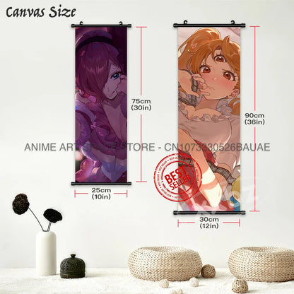 ONE PIECE Hanging Painting Japanese Anime Home Decor Wall Art Luffy Scrolls Pictures Passion Straw Hat Pirates Warm Blood Comics SS69