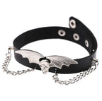1Pc Harajuku Gothic Spike Rivet Star Necklaces Collares Hip Hop Rock Black Bowknot PU Lace Leather Sexy Y2K Girl Choker Jewelry SS69