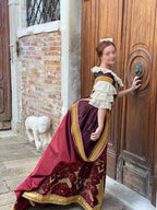 Italian Renaissance Borgia Costume 17th Century Gorgeous Baroque Queen Red Wedding Dress Tudor Elizabethan Duchess Ball Gown