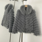 OFTBUY Women's Real Fox Fur Coat - Thick Warm Winter Jacket