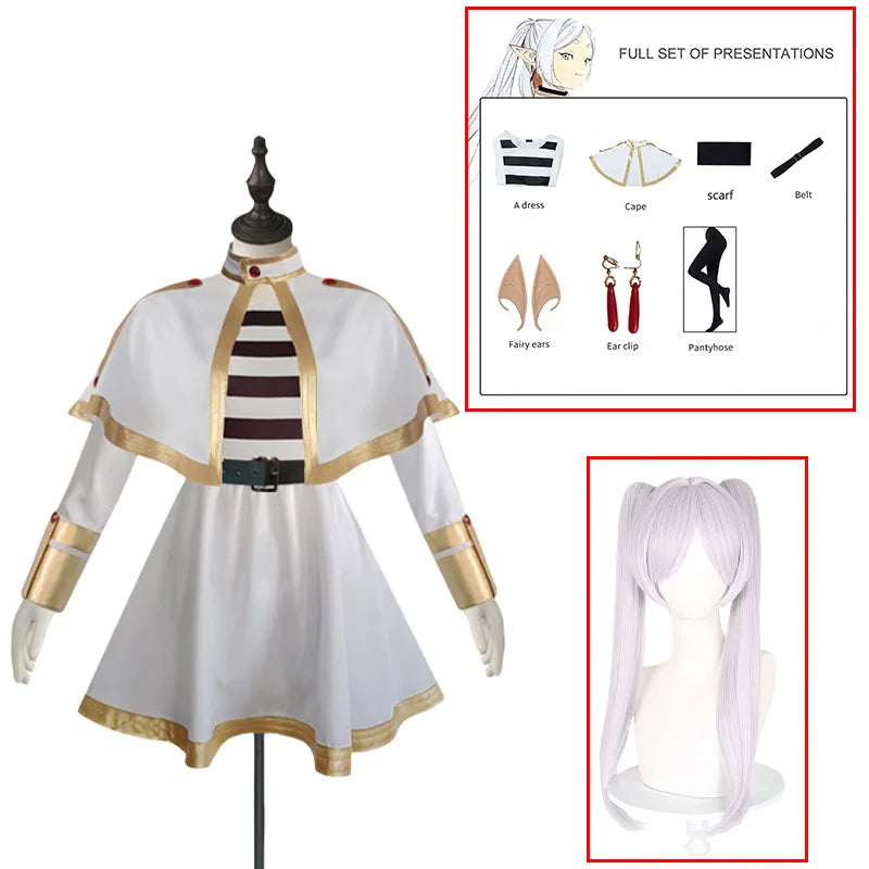 Anime Frieren Cosplay Costume Frieren: Beyond Journey's End Cosplay Frieren Dress Women Halloween Witch Costume Frieren Cosplay