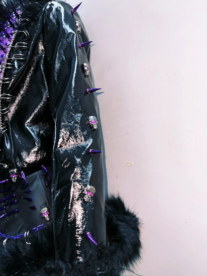 rivet Leather jacket Skull Leather jacket Gothic Leather jacket y2k Leather jacket Harajuku Leather jacket Unique Leather jacket