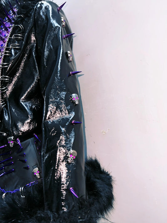 rivet Leather jacket Skull Leather jacket Gothic Leather jacket y2k Leather jacket Harajuku Leather jacket Unique Leather jacket