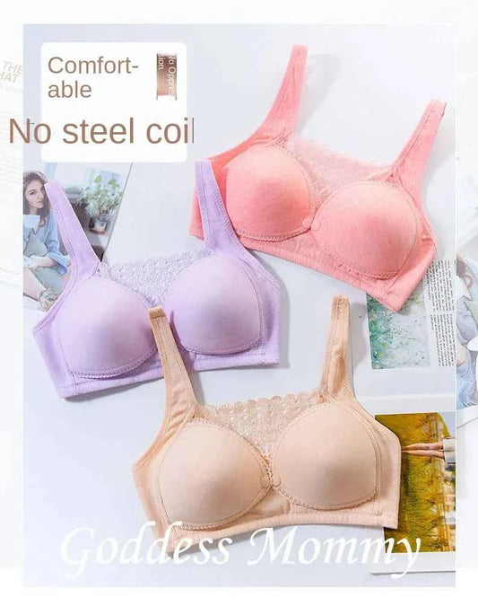 2025 Open front non-underwire maternity bra folding anti-sagging Breastfeeding underwear during pregnancy