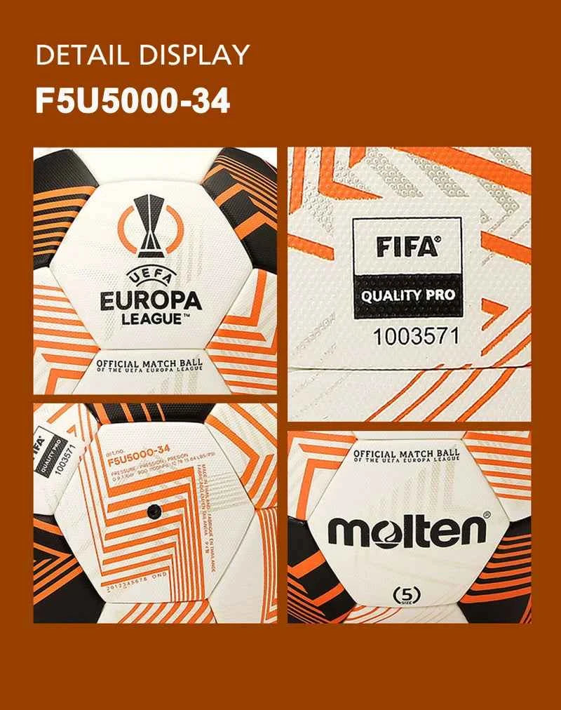 Molten Professional High Quality Size 5 PU Material Outdoor Football Training League Goal Official Match Seamless Futbol Topu