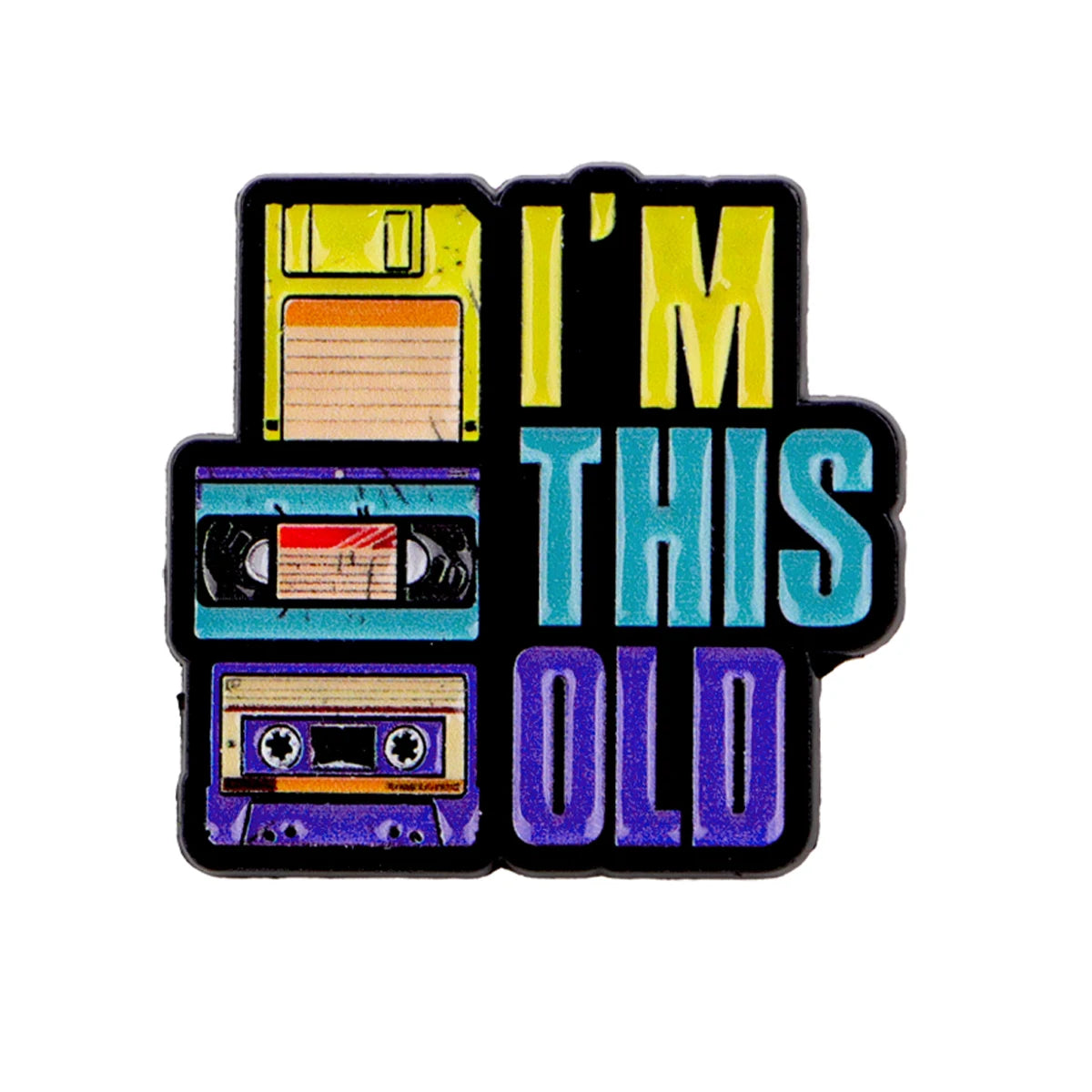 Vintage Cassette Tape Enamel Brooch Pin Retro 80s 90s