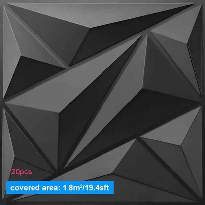 20PCS 3D Wall Panels 30x30cm Indoor Wall Decoration for Living Room Bedroom Hotel Office  Mural Tile-Panel-Mold 3D Wall Sticker
