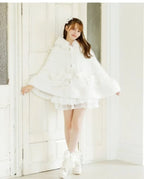 Godivana Lolita Faux Rabbit Fur Cape with Batwing Sleeves