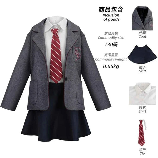 Movie Matilda Cosplay Costume School Uniform Coat Skirt Tie Roald Dahls Matilda the Musical Costume Suit Kids For Girls Women