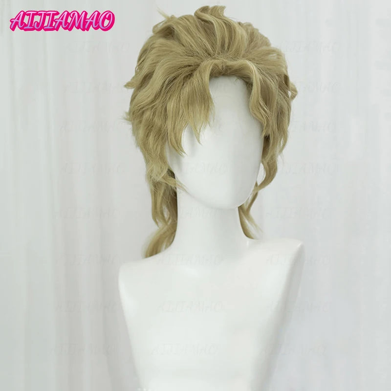 Dio Brando Cosplay Bizarre Adventure Cosplay Men Short Golden Wig Cosplay Anime Cosplay Wig Heat Resistant Synthetic Wigs