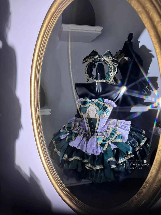 The Little Mermaid's Tears Younger Girls Party Wedding Dress Handmade Wedding Costume for Girls Lolita Girls Bridesmaid Dress