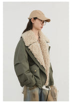 CHIC VEN Women's Cotton Motorcycle Jacket - Loose Casual Autumn Winter