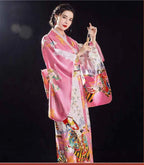 Women's Japan Kimono Gown Traditional Vintage Dress Fashion Print Geisha Robe Yukata with Obi Novelty Elegants Kimono Costume