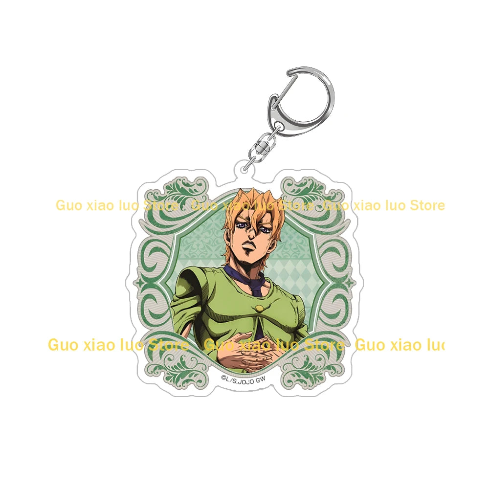 JoJo`s Bizarre Adventure: Golden Wind Vinegar Doppio Diavolo Ghiaccio Melone Risotto Nero Leone Abbacchio Acrylic Keychain Gifts