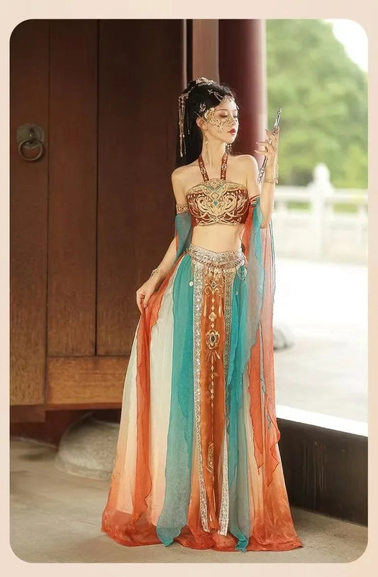 Dunhuang Feitian Western Princess Clothes Hanfu Exotic Photography Photo Chinese Style Dance Costume Hanfu Women China Clothing SS69