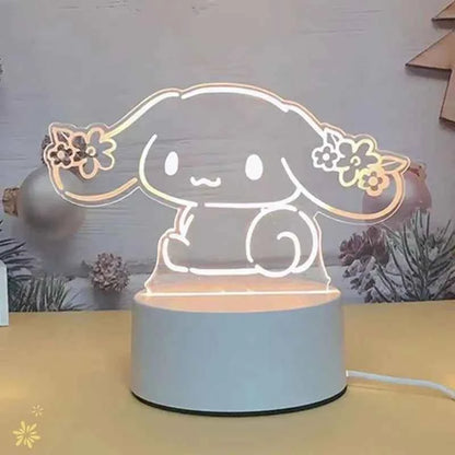 Hello Kitty Cinnamoroll cartoon bedside decoration night light bestie new creative birthday gift for girls student dormitory bed