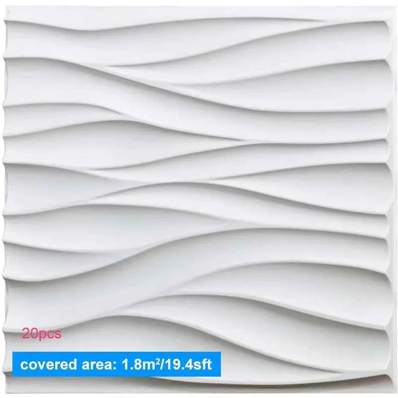 20PCS 3D Wall Panels 30x30cm Indoor Wall Decoration for Living Room Bedroom Hotel Office  Mural Tile-Panel-Mold 3D Wall Sticker