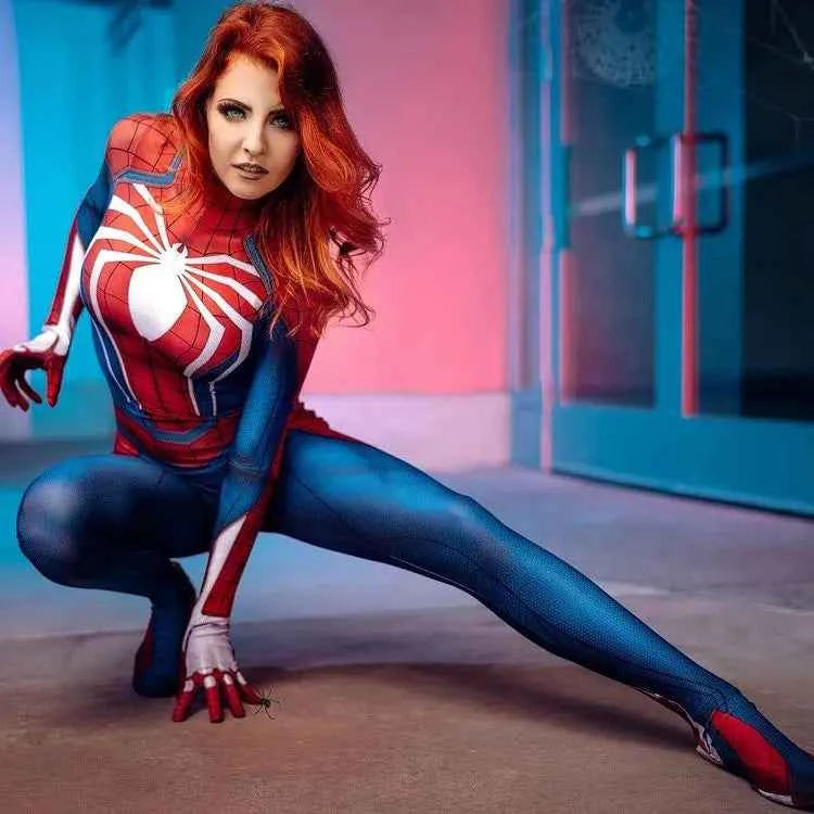 Halloween Woman PS4 Game Spider Superhero Cosplay Costume Bodysuit Zentai Suit Adult  Jumpsuit