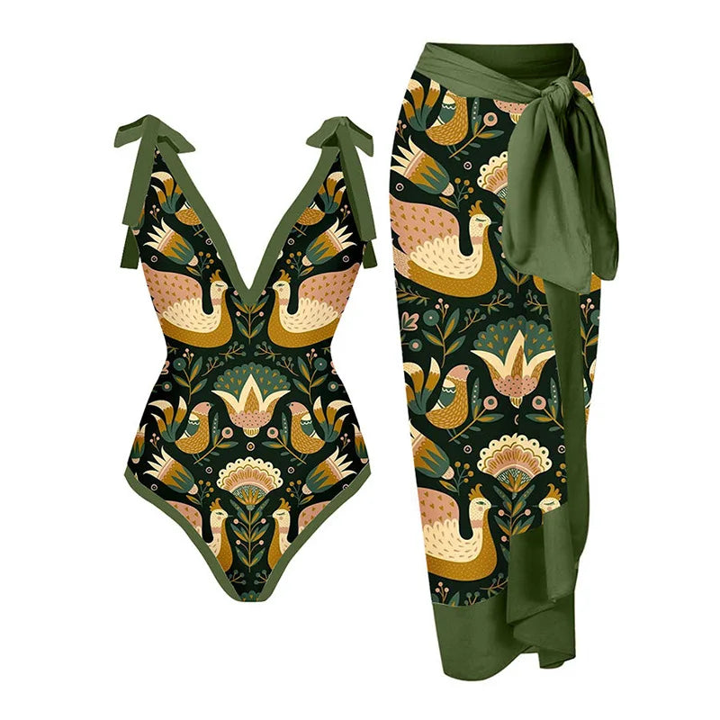 2023 New Arrival Push Up Women Bikini Set Floral Printed Ruffle Bikinis Strappy Bandage Swimwear Brazilian Biquini Bathing Suit SS69