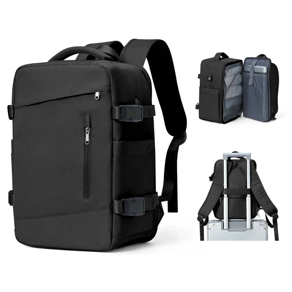 Women's Backpack Travel Suitcase Cabin Bag Aircraft Ryanair 40x20x25 Airplane Travel Bag Men Laotop Backpack Wizzair Carry On SS69 43.69 Black