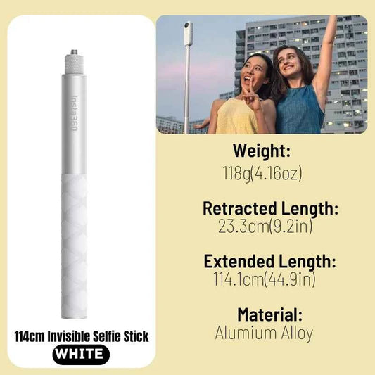Insta360 Invisible Selfie Stick 114cm 100cm 85cm Extensible Monopod Grip For Insta 360 X5 X4 Air X3 Original Accessories