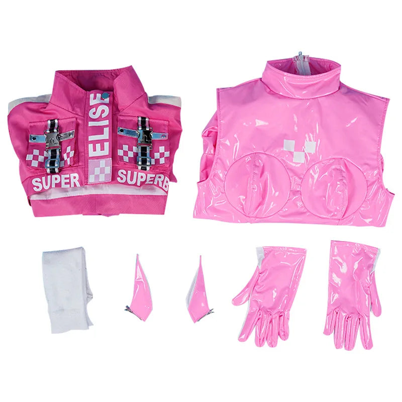 Women’s Nikki Alice Cosplay Costume Bodysuit with Ear Gloves Wig Cosplay Latex Cat suit Jumpsuit Jacket Suit SS69