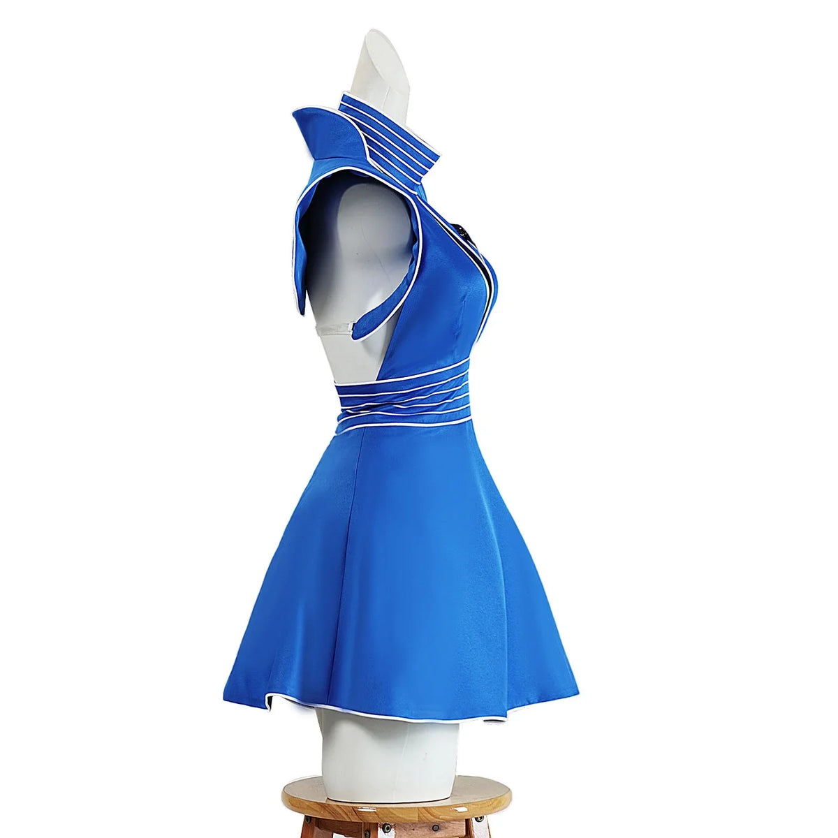 Classic Britney Blue Flight Attendant Uniform Cosplay Costume Retro Stewardess Themed Outfit For Halloween Carnival Masquerade