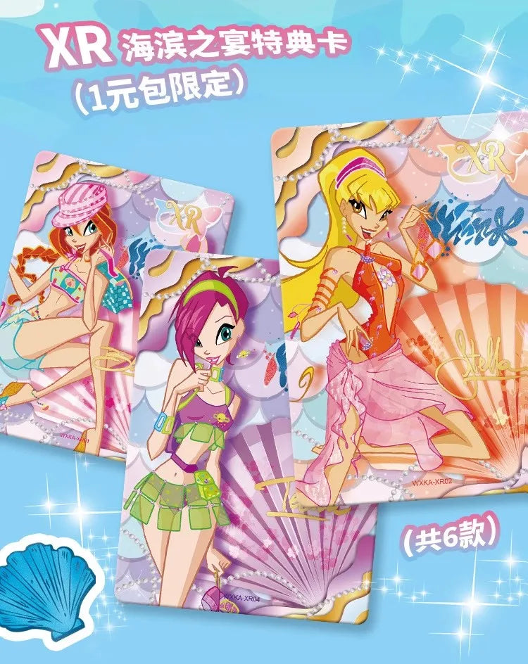 Genuine Winx Club Card Magic Bag Fairy Bag Fairy Wonderland Cards Bloom Stella Flora Anime Cards Toys Customized Birthday Gifts