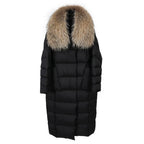 Maomaokong Super Thick 400g Filling White Duck Down Female Winter Women's Over-the-Knee Puffer Coat Luxury Down Jacket Warm