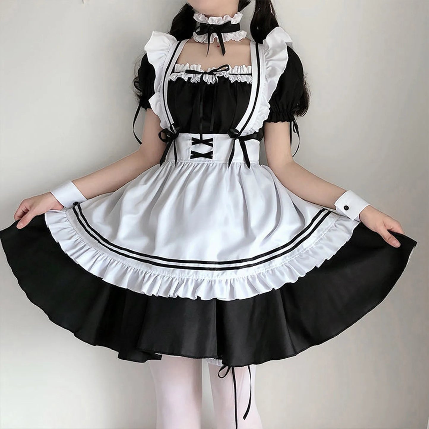 Black Pink Lolita Maid Costumes Cute Girls Women Lovely Maid Cosplay Costume Animation Show Japanese Outfit Dress Clothes S-5XL - SS69