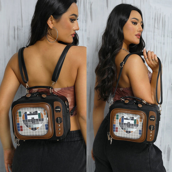 Novelty Tv Shape Ita Bag Retro Television Women Shoulder Bag Design Ita Backpack with Inserts Gilrs Crossbody Bag SS69