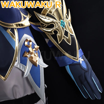 【Ready For Ship】Lohen Cosplay Costume Game Genshin Impact【S-2XL】WakuWaku-R Men Lohen Knights of Favonius Wig Plus Size