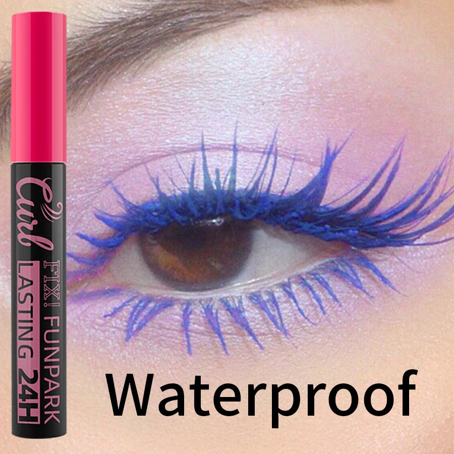 9 Color Mascara Thick Curl Waterproof  Natural Eyelash  Long Lasting Blue White Green Pink Black Eye Makeup Korean cosmetics SS69