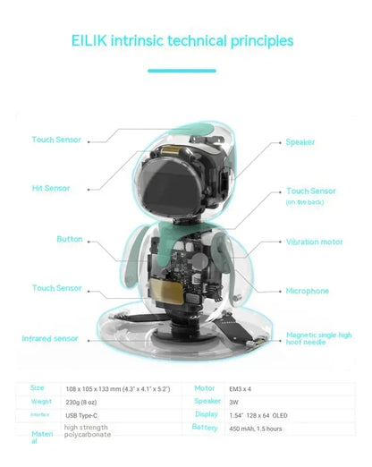 Eilik Robot Emotional Interaction Smart Companion Pet Robot Electronic Creative Custom Desktop Companion Christmas Toys Gifts SS69