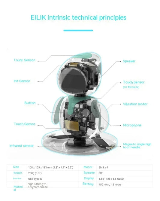Eilik Robot Emotional Interaction Smart Companion Pet Robot Electronic Creative Custom Desktop Companion Christmas Toys Gifts SS69