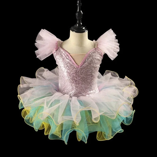 SS69 Girls Sleeveless Tiered Tutu Party Dress Summer Ball Gown Age 4-6Y