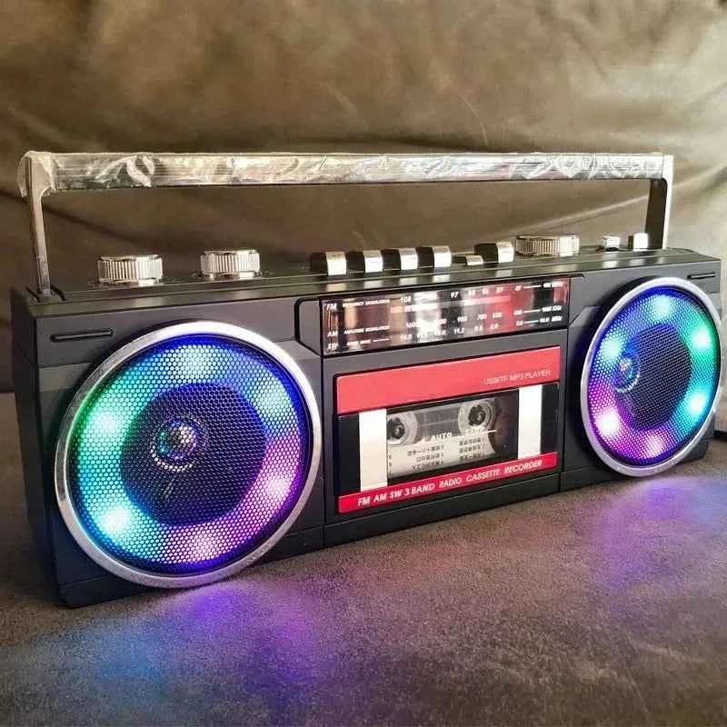 Desktop Retro Cassette Recorder Player With Am Fm Sw Portable Player Wireless Bluetooth Speaker Radio Auto Stop Tape FM Radio