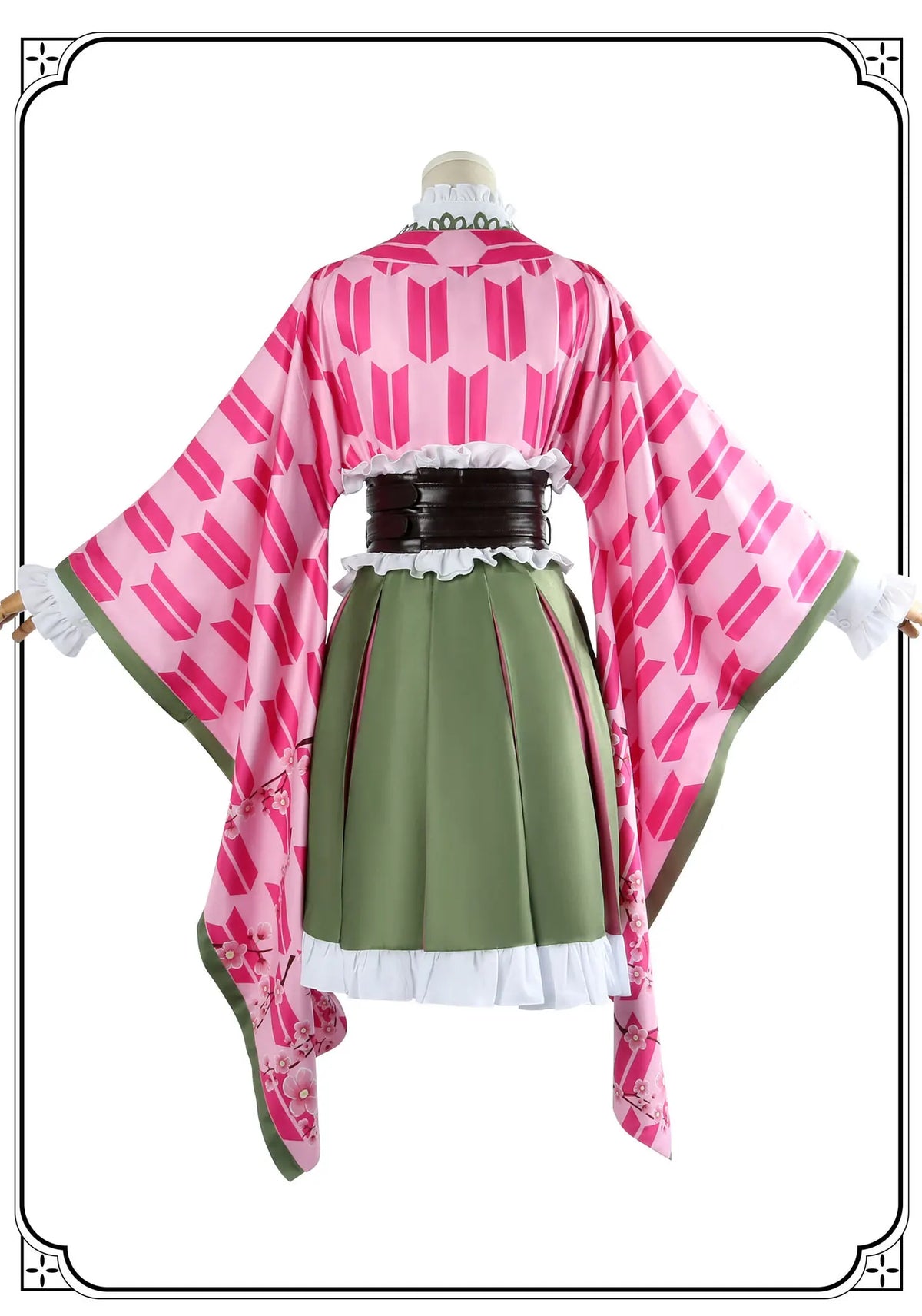 Kanroji Mitsuri Anime Cosplay Costume Set with Wig and Belt