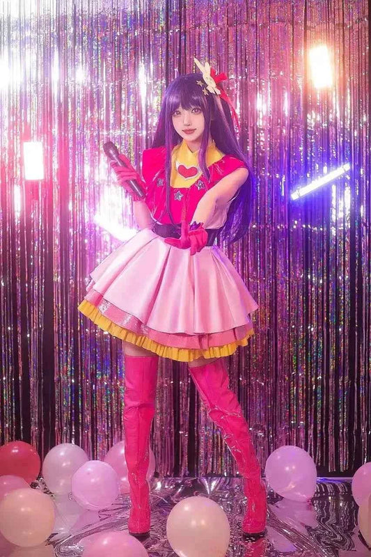 Ai Hoshino Cosplay Costume Anime OSHI NO KO Dress Lolita Skirt Uniform Halloween Party Clothes for Girl Women Kids