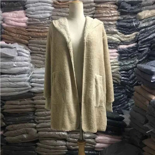 12 Colors Fleece Sweatshirt Long Cardigans Autumn Winter Female Long Sleeve Double Side Wear Flurry Loose Hoodie Coats Outwear