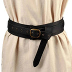 SS69 Medieval Viking Waist Belt, Faux Leather Wide Knight Costume Accessory