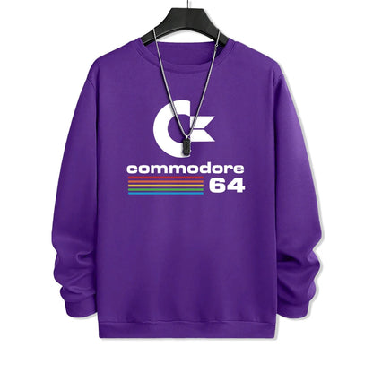 Commodore 64 Fun Logo Printed Hoodies Mens Oversized Pullover Hoody Loose Comfortable Clothes Fleece Casual Hoody Men Warm SS69 25.69 Purple / XXL