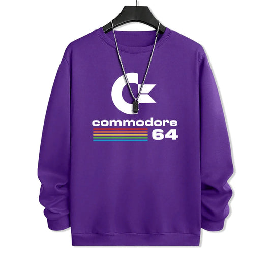 Commodore 64 Fun Logo Printed Hoodies Mens Oversized Pullover Hoody Loose Comfortable Clothes Fleece Casual Hoody Men Warm SS69 25.69 Purple / XXL