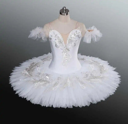 SS69 Professional White Swan Lake Pancake Ballet Tutu for Girls and Women