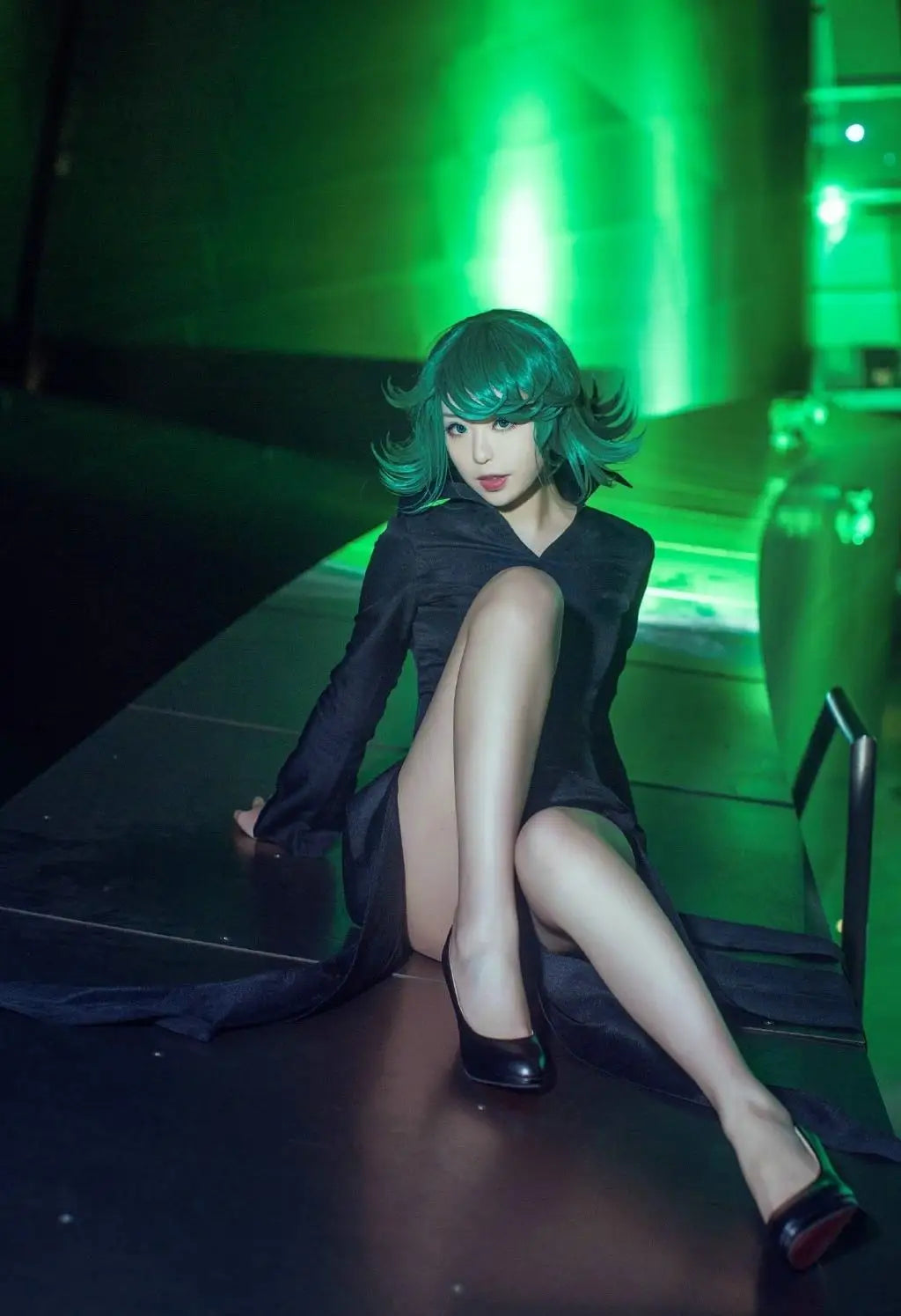 ManManGuGu Tornadoes of Terror Tatsumaki Cosplay Costume Women's Black Dress