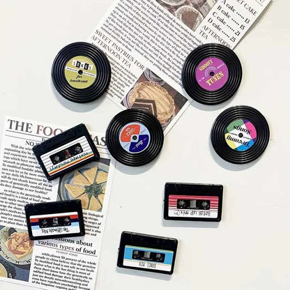 8pcs nostalgic cassette record Magnet set Decorative magnetic fridge Magnets, retro cassette record fridge magnets