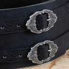 SS69 Viking Wide Waist Armor Belt, Adjustable Synthetic Leather LARP Gear