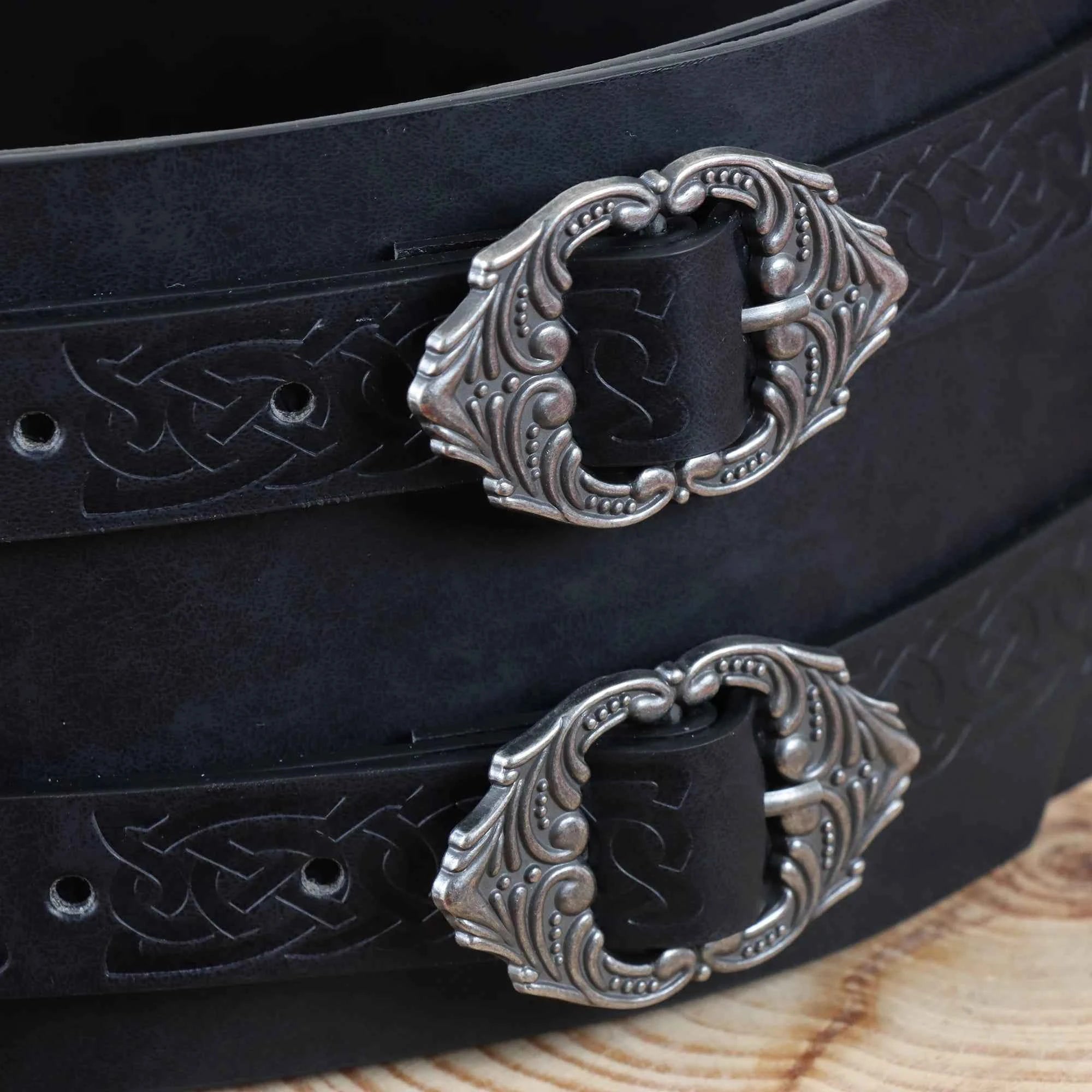 SS69 Viking Wide Waist Armor Belt, Adjustable Synthetic Leather LARP Gear