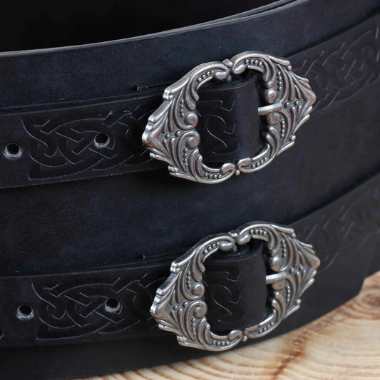 SS69 Viking Wide Waist Armor Belt, Adjustable Synthetic Leather LARP Gear